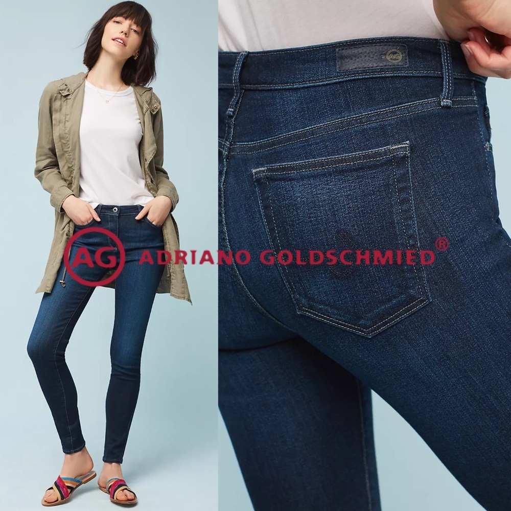AG ‘The Abbey’ Stretch Dark-Wash Super Skinny Ankle Jeans - 26”